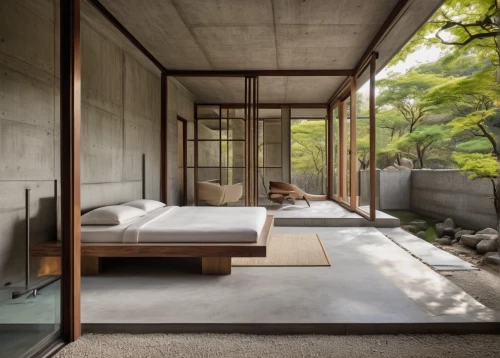 japanese-style room,ryokan,japanese architecture,futon pad,tatami,zen garden,japanese zen garden,archidaily,sliding door,cubic house,sleeping room,futon,canopy bed,room divider,modern room,corten steel,asian architecture,exposed concrete,guest room,hanok,Unique,Design,Infographics