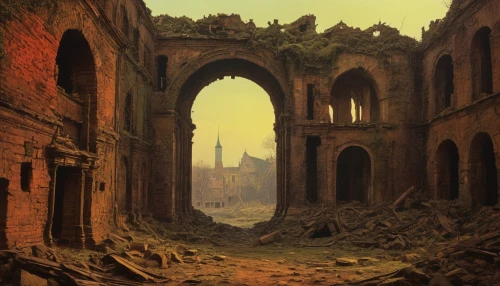 john atkinson grimshaw,destroyed city,post-apocalyptic landscape,ruins,the ruins of the palace,the ruins of the,ruin,post-apocalypse,hall of the fallen,desolation,post apocalyptic,lostplace,stalingrad,apocalyptic,duisburg,lost place,necropolis,bremen,coliseo,constantinople,Photography,General,Natural