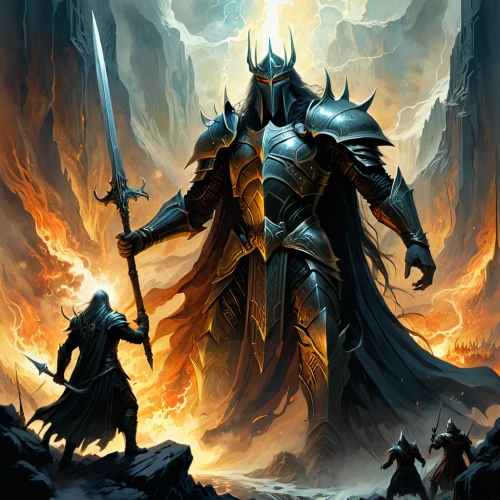 heroic fantasy,paladin,massively multiplayer online role-playing game,northrend,thorin,norse,fantasy warrior,fantasy art,bronze horseman,warlord,dark elf,cleanup,hall of the fallen,destroy,death god,dane axe,pillar of fire,crusader,lone warrior,fantasy picture,Conceptual Art,Fantasy,Fantasy 18
