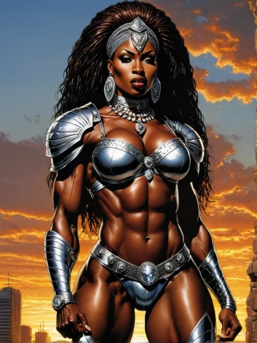 muscle woman,warrior woman,female warrior,hard woman,woman strong,strong woman,african american woman,wonderwoman,black woman,super heroine,strong women,fantasy woman,lady honor,maria bayo,super woman,black women,wonder woman city,nigeria woman,fitness and figure competition,woman power,Illustration,American Style,American Style 02