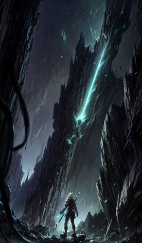 dark world,chasm,sci fiction illustration,hall of the fallen,cg artwork,descent,heroic fantasy,fallen giants valley,game illustration,dark-type,shard of glass,game art,god of thunder,devil's tower,the storm of the invasion,wither,valley of death,lightsaber,games of light,force of nature