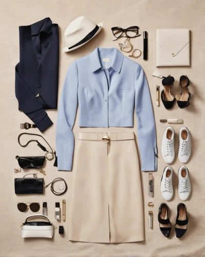 sheath dress,neutral color,business girl,menswear for women,dressing up,nurse uniform,white coat,navy suit,businesswoman,business woman,flight attendant,school uniform,white-collar worker,flatlay,trench coat,smart look,outfit,modern style,styled,scalloped,Unique,Design,Knolling
