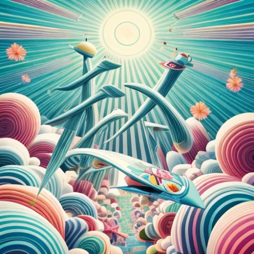 dna helix,dna,mushroom landscape,telescope,sci fiction illustration,psychedelic art,cellular,flamingos,kaleidoscope,helix,donut illustration,rna,cancer illustration,orbital,kaleidoscope art,background image,abstract retro,panoramical,heavenly ladder,cupcake background,Calligraphy,Illustration,Cartoon Illustration