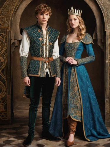 prince and princess,young couple,camelot,royalty,king arthur,fairytale,fairy tale,a fairy tale,tudor,beautiful couple,fairytale characters,fairy tale icons,royal,lindos,imperial coat,couple goal,the middle ages,vintage boy and girl,fairy tales,throughout the game of love,Illustration,Realistic Fantasy,Realistic Fantasy 42