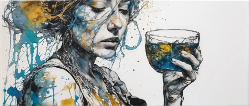 glass painting,pour,watercolor wine,empty glass,oil painting on canvas,female alcoholism,blue painting,an empty glass,barmaid,art painting,woman drinking coffee,chalk drawing,drink,drinking,a drink,mazarine blue,white wine,painted lady,absinthe,bluebottle,Photography,Fashion Photography,Fashion Photography 19