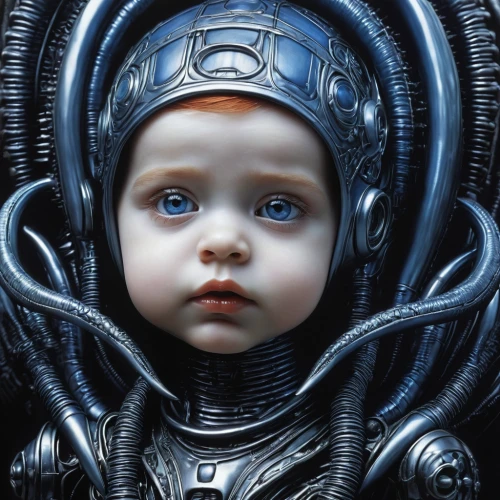 cosmonaut,humanoid,aquanaut,cybernetics,sci fiction illustration,spacesuit,extraterrestrial life,robot in space,lost in space,scifi,child portrait,infant,astronaut,space suit,sci fi,space-suit,cosmonautics day,alien,alien warrior,human,Conceptual Art,Sci-Fi,Sci-Fi 02