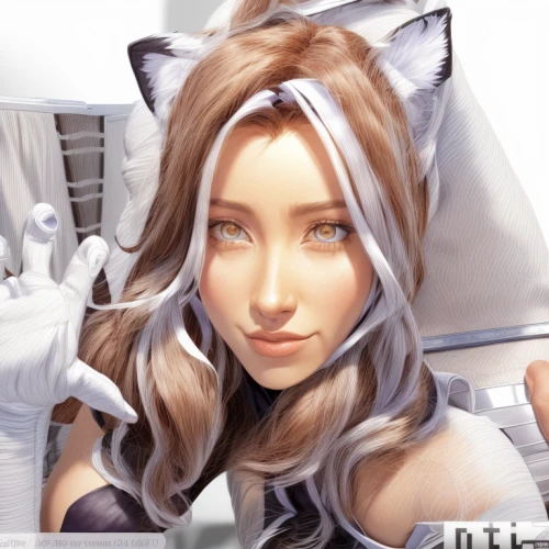 kat,lady medic,twitch icon,cat ears,cat vector,female nurse,female doctor,nurse,white coat,chat bot,edit icon,spayed,catlike,feline,cat kawaii,latex gloves,silver tabby,cosmetic,kitty,cosmetic brush