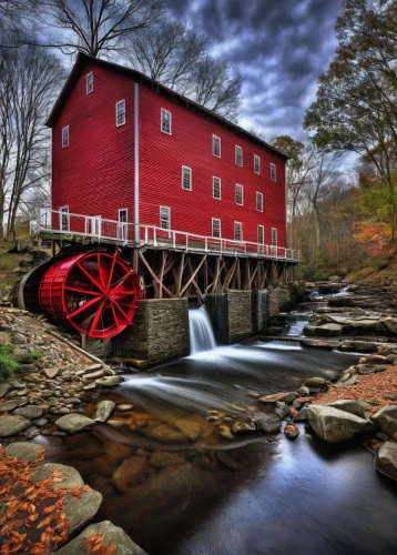old mill,water mill,dutch mill,gristmill,water wheel,flour mill,mill,valley mills,post mill,covered bridge,salt mill,paddlewheel,red barn,sawmill,new england,vermont,network mill,flowing creek,massachusetts,sluice,Conceptual Art,Daily,Daily 14