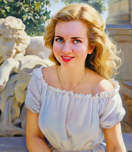 eva saint marie-hollywood,emile vernon,photo painting,girl in a historic way,grace kelly,oil painting,a charming woman,romantic portrait,hollywood actress,gena rolands-hollywood,marilyn monroe,young woman,world digital painting,portrait of a girl,1950s,vintage female portrait,elsa,vintage girl,vintage woman,princess diana gedenkbrunnen