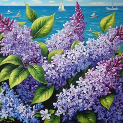 lilacs,lilac tree,lilac flowers,lilac arbor,hyacinths,common lilac,white lilac,syringa,california lilac,lilac blossom,butterfly lilac,sea-lavender,sailing blue purple,graph hyacinth,india hyacinth,grape-hyacinth,small-leaf lilac,hyacinth,sea of flowers,lilac branches,Illustration,Realistic Fantasy,Realistic Fantasy 19