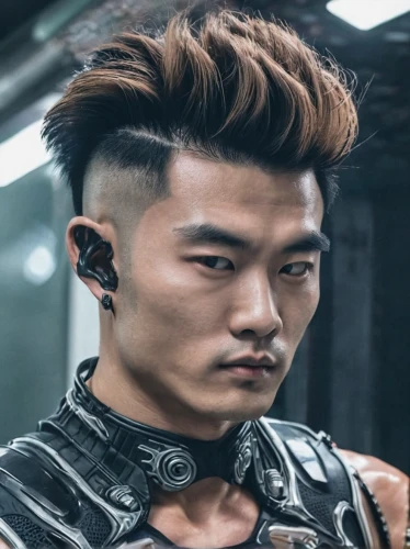 mohawk hairstyle,bluetooth headset,guk,choi kwang-do,mohawk,bluetooth,korean won,punk,yun niang fresh in mind,cyborg,kai yang,headset profile,mullet,punk design,miyeok guk,bluetooth icon,korean,mp3 player accessory,pompadour,cyberpunk,Conceptual Art,Sci-Fi,Sci-Fi 13