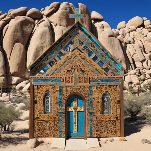 tabernacle,wayside chapel,orthodoxy,wooden church,the gingerbread house,gingerbread house,rhyolite,spanish missions in california,archimandrite,miniature house,house of prayer,greek orthodox,polychrome,church faith,byzantine architecture,pilgrimage chapel,little church,sacred art,holy places,nativity village,Illustration,Realistic Fantasy,Realistic Fantasy 43