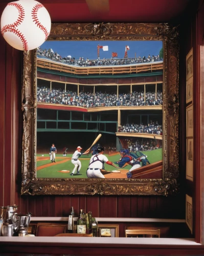 baseball drawing,sports collectible,sports wall,dugout,knothole,baseball park,mantle,baseball stadium,ballpark,openwork frame,diorama,shadowbox,indoor games and sports,decorative frame,display case,cuckoo clocks,autographed sports paraphernalia,baseball field,luxury suite,boy's room picture,Conceptual Art,Daily,Daily 16