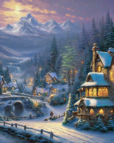 winter village,christmas snowy background,christmas landscape,christmas town,christmas wallpaper,aurora village,alpine village,christmas scene,winter background,christmasbackground,snow scene,christmas village,north pole,ski resort,mountain village,snowy landscape,snow landscape,winter landscape,christmas background,nordic christmas,Art,Artistic Painting,Artistic Painting 03