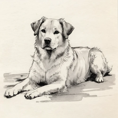 dog drawing,watercolor dog,dog illustration,pet portrait,pyrenean mastiff,anatolian shepherd dog,livestock guardian dog,kangal dog,landseer,dog line art,st bernard,st. bernard,labrador,piasecki hup retriever,canidae,great pyrenees,bruno jura hound,spaniel,pyrenean shepherd,animal portrait,Illustration,Paper based,Paper Based 30