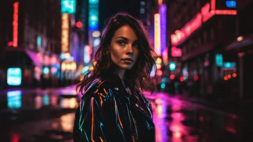 colorful background,girl walking away,colored lights,neon lights,bokeh,colorful city,city lights,girl in a long,retro woman,neon light,citylights,abstract retro,aura,city ​​portrait,bokeh effect,lights,retro background,background bokeh,creative background,background colorful