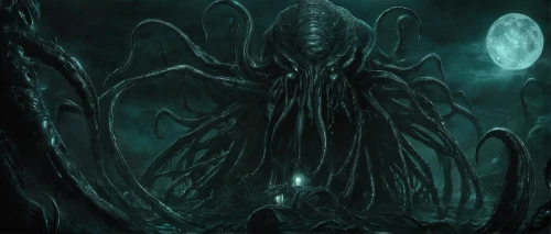 kraken,calamari,cuthulu,apiarium,deep sea,cnidarian,octopus,silver octopus,tentacles,cephalopod,ilightmarine,giant squid,auqarium,god of the sea,cnidaria,malégon,octobass,hag,iridigorgia,undersea,Illustration,Realistic Fantasy,Realistic Fantasy 47