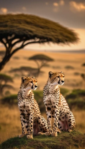 cheetahs,lions couple,cheetah and cubs,serengeti,cheetah mother,loving couple sunrise,cheetah,tsavo,samburu,male lions,cheetah cub,safaris,namib,hosana,namibia,lionesses,cute animals,wildlife,two lion,big cats,Illustration,Realistic Fantasy,Realistic Fantasy 02