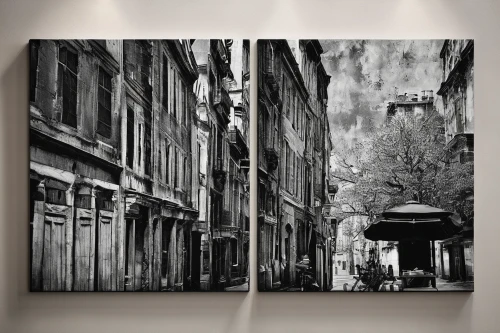 aix-en-provence,french digital background,townscape,paris shops,store fronts,digiscrap,cobblestones,the cobbled streets,passepartout,paris clip art,arles,image manipulation,image editing,narrow street,street lamps,city scape,photomontage,backgrounds,buildings,city buildings,Photography,Black and white photography,Black and White Photography 02