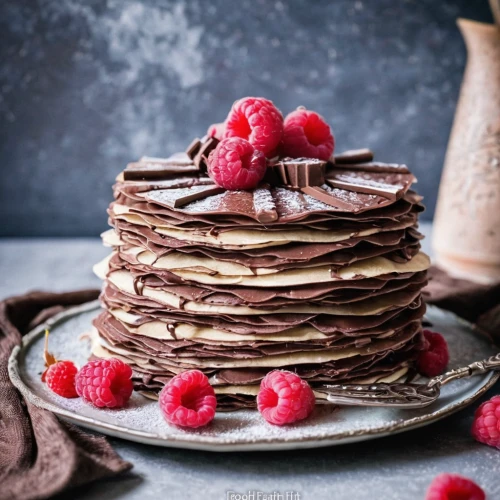 chocolate hazelnut pancakes,stack cake,pancake cake,chocolate layer cake,flourless chocolate cake,crêpe,spring pancake,plate of pancakes,juicy pancakes,rye bread layer cake,strawberries cake,stack of plates,chocolate desert,pancakes,black forest cake,pancake week,berlin pancake,chocolate cake,crepes,pancake,Illustration,Realistic Fantasy,Realistic Fantasy 42