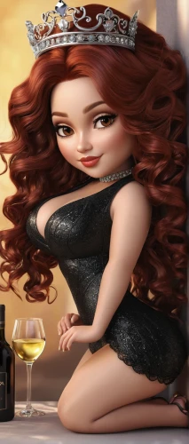 wine diamond,queen of the night,grape seed oil,queen of hearts,barmaid,crowning,redhead doll,cream liqueur,queen cage,female alcoholism,miss circassian,queen of puddings,celtic queen,queen bee,crown render,lady of the night,miss universe,merida,crowned goura,bussiness woman