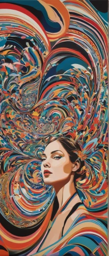 psychedelic art,glass painting,swirling,vortex,oil painting on canvas,distorted,immersed,fluid flow,coral swirl,siren,meticulous painting,vertigo,chalk drawing,kaleidoscope art,hypnotic,oil on canvas,fluid,medusa,dizzy,swirl