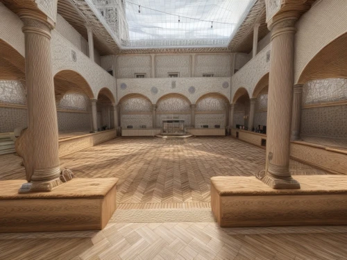 3d rendering,islamic architectural,wooden floor,empty interior,clay floor,king abdullah i mosque,3d rendered,empty hall,alabaster mosque,lecture hall,terracotta,mosque hassan,wood floor,gymnastics room,byzantine museum,the court sandalwood carved,soumaya museum,terracotta tiles,render,build by mirza golam pir,Common,Common,Natural