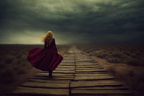 the mystical path,photo manipulation,girl walking away,conceptual photography,the path,road to nowhere,photomanipulation,pathway,road of the impossible,woman walking,journey,path,wooden path,long road,mystical portrait of a girl,photoshop manipulation,fantasy picture,wanderer,the way,destination,Illustration,Paper based,Paper Based 21