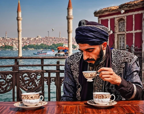 turkish coffee,young model istanbul,turkish culture,arabic coffee,middle eastern monk,turkey tourism,turkish,istanbul,marocchino,istanbul city,ramazan,persian poet,sultanahmet,tea drinking,ivan-tea,eminonu,galata,orientalism,turkish specialty,turkish cuisine,Illustration,Realistic Fantasy,Realistic Fantasy 45