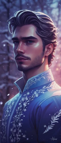 male elf,winter background,frozen,persian poet,eternal snow,blue snowflake,winter rose,christmas snowy background,ice rain,gale,suit of the snow maiden,the snow queen,father frost,the first frost,white rose snow queen,ramadan background,from persian shah,frost,glory of the snow,male character,Conceptual Art,Fantasy,Fantasy 32