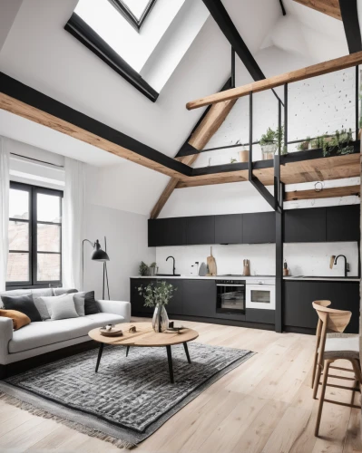 loft,wooden beams,scandinavian style,modern decor,home interior,shared apartment,frame house,danish house,contemporary decor,sky apartment,attic,modern room,interior design,smart home,frisian house,danish furniture,modern style,geometric style,interior modern design,an apartment,Art,Classical Oil Painting,Classical Oil Painting 29