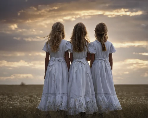 beautiful photo girls,the three graces,little girls,angels of the apocalypse,little girls walking,young women,little angels,celtic woman,women silhouettes,three friends,little girl dresses,country dress,jessamine,the three magi,angels,conceptual photography,triplet lily,children girls,vintage girls,first communion,Photography,Documentary Photography,Documentary Photography 22