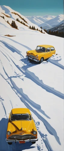 ice racing,bonneville,snow scene,snowmobile,alpine style,yellow taxi,snow plow,snow fields,snow slope,alpine drive,snowplow,winter trip,yellow car,edsel pacer,volvo 140 series,sleds,lotus cortina,ski race,volvo 164,volga car,Photography,Documentary Photography,Documentary Photography 06