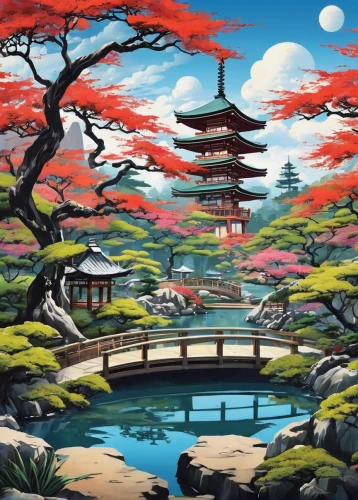 japan landscape,japanese background,japanese sakura background,tsukemono,japan garden,koi pond,kyoto,japanese art,japanese garden,studio ghibli,japan,ginkaku-ji,sakura background,the japanese tree,sakura trees,japanese zen garden,torii,bird kingdom,beautiful japan,cool woodblock images,Conceptual Art,Sci-Fi,Sci-Fi 06