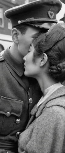 kissing,first kiss,vintage boy and girl,vintage man and woman,cheek kissing,ww2,warsaw uprising,boy kisses girl,kiss,world war ii,girl kiss,red army rifleman,smooch,wartime,leningrad,victory day,love in the mist,kisses,stalingrad,zenit et,Illustration,Japanese style,Japanese Style 14