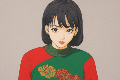 christmas sweater,retro christmas girl,christmas knit,christmas woman,ugly christmas sweater,christmas flower,sweater,retro christmas lady,christmas girl,japanese woman,christmas motif,japanese floral background,ikebana,digital painting,flower of christmas,mari makinami,long-sleeved t-shirt,winter dress,christmas pattern,new year vector,Illustration,Japanese style,Japanese Style 11