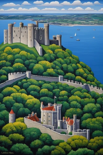 dover,wales,england,waterford,sussex,ruined castle,new castle,castles,newcastle castle,gower,northumberland,isle of may,pembroke,northern ireland,moated castle,devon,castle de sao jorge,dorset,castel,medieval castle,Illustration,Abstract Fantasy,Abstract Fantasy 12