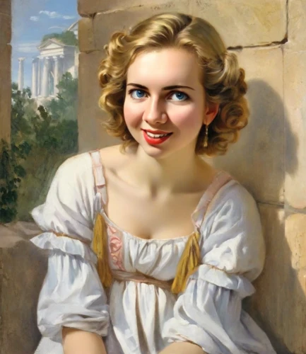 emile vernon,romantic portrait,portrait of a girl,vintage female portrait,young woman,girl with cloth,girl in a historic way,marilyn monroe,young girl,girl portrait,shirley temple,franz winterhalter,fantasy portrait,girl with bread-and-butter,a charming woman,girl in cloth,young lady,the blonde in the river,rapunzel,blonde woman