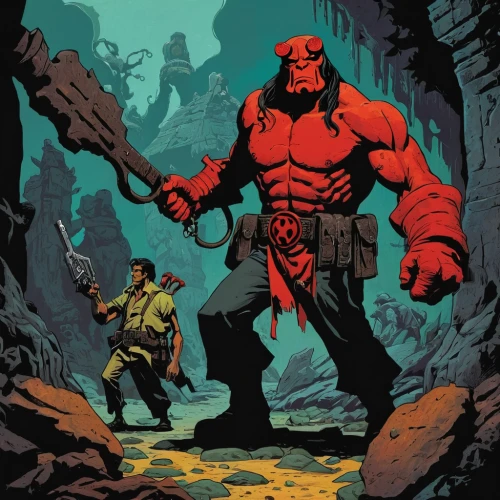 hellboy,warrior and orc,splitting maul,guards of the canyon,he-man,minotaur,barbarian,greyskull,devil's golf course,orc,red lantern,maul,heroic fantasy,red chief,half orc,devilwood,dwarves,red super hero,grog,wolfman,Conceptual Art,Daily,Daily 10