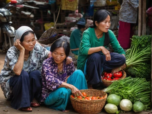 vegetable market,laotian cuisine,vietnamese woman,indonesian women,burmese food,hanoi,vietnam's,market vegetables,vendors,myanmar,cambodian food,vietnam,cambodia,indonesian street food,vendor,ha noi,vietnam vnd,nepalese cuisine,market stall,mekong,Conceptual Art,Oil color,Oil Color 09