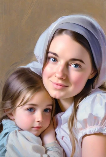 oil painting,little girl and mother,oil painting on canvas,mary 1,mother with child,photo painting,child portrait,stepmother,church painting,aubrietien,portrait background,holy family,mother with children,mother and child,nanny,jane austen,the girl's face,bougereau,mary,young girl