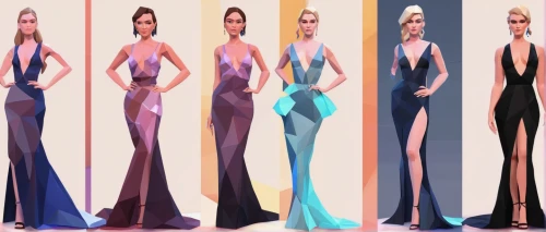 fashion vector,fashion illustration,mermaid vectors,dresses,fashion design,wedding dresses,fashion dolls,ball gown,pageant,mermaid scale,women silhouettes,evening dress,gradient mesh,leg dresses,women's clothing,art deco background,bridal clothing,quinceanera dresses,elsa,designer dolls,Unique,3D,Low Poly