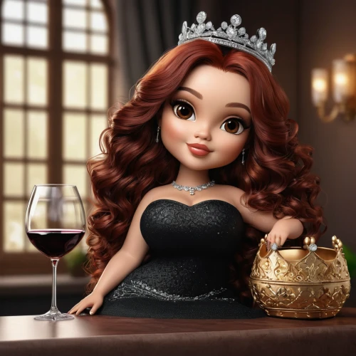 princess sofia,merida,princess anna,crown render,wine diamond,cute cartoon character,fairy tale character,queen of the night,a princess,barmaid,cute cartoon image,miss universe,queen of hearts,princess,queen crown,the crown,isabella grapes,a glass of wine,royal crown,queen of puddings