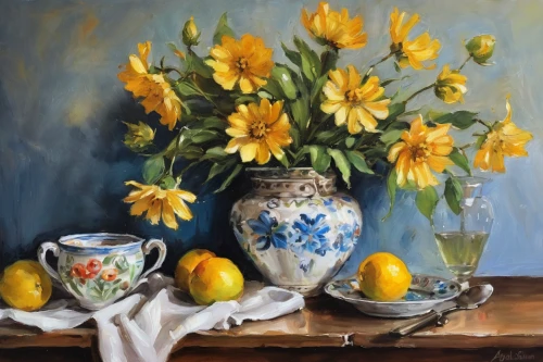 sunflowers in vase,still life of spring,carol colman,summer still-life,yellow tulips,cloves schwindl inge,oil painting,daffodils,yellow daisies,still life,carol m highsmith,still-life,oil painting on canvas,yellow chrysanthemums,yellow daffodils,flower painting,autumn still life,yellow cups,jonquil,yellow flowers,Art,Classical Oil Painting,Classical Oil Painting 35