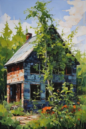 summer cottage,cottage,country cottage,home landscape,farmhouse,house in the forest,house painting,little house,new england style house,farm house,homestead,old house,maine,lonely house,farmstead,woman house,small house,fisherman's house,cottages,lincoln's cottage,Conceptual Art,Oil color,Oil Color 08