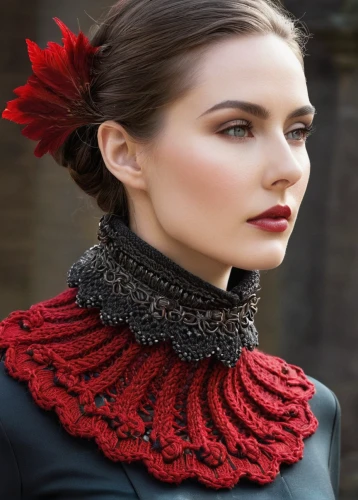 cravat,poppy red,red poppy,victorian lady,black-red gold,christmas knit,knitwear,victorian style,collar,red carnations,knitting clothing,red throat,silk red,fabric flower,red cape,ruffle,crimson finch,beautiful bonnet,crochet pattern,women's accessories,Photography,Black and white photography,Black and White Photography 07