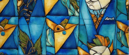 mosaic glass,stained glass,stained glass pattern,stained glass windows,stained glass window,birds blue cut glass,church windows,hare window,leaded glass window,panel,glass painting,church window,art nouveau,detail,shashed glass,the annunciation,pentecost,nativity,glass tiles,jonquils,Conceptual Art,Daily,Daily 34