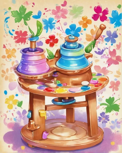 watercolor tea set,cake stand,flower painting,table artist,candy cauldron,watercolor tea shop,tea set,stylized macaron,tea service,watercolor tea,wooden flower pot,singingbowls,tea party collection,flowering tea,singing bowls,tea party,flower tea,set table,fragrance teapot,sweet table,Illustration,Japanese style,Japanese Style 02
