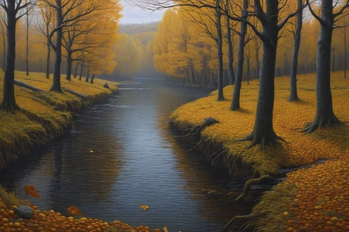 autumn landscape,brook landscape,forest landscape,autumn forest,autumn idyll,river landscape,dutch landscape,fall landscape,autumn scenery,flowing creek,watercourse,deciduous forest,riparian forest,row of trees,the autumn,autumn trees,autumn morning,golden autumn,the netherlands,one autumn afternoon,Conceptual Art,Daily,Daily 30