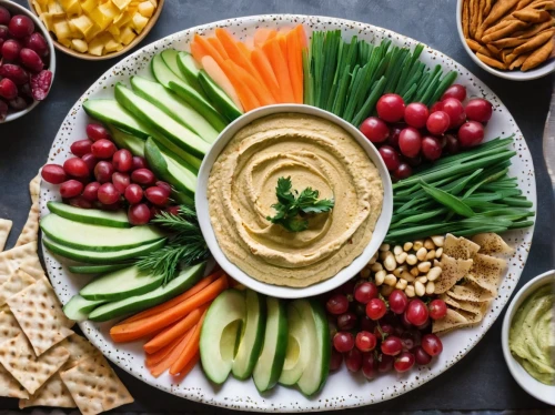 crudités,hummus,cheese spread,israeli salad,food platter,platter,hors' d'oeuvres,salad platter,baba ghanoush,hors d'oeuvre,dip,snack vegetables,muhammara,salad plate,cheese platter,food presentation,healthy snack,remoulade,dinner tray,christmas snack,Photography,Documentary Photography,Documentary Photography 27